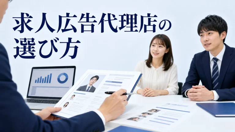 求人広告代理店の選び方を内容別のオリジナル構図で整理した図解