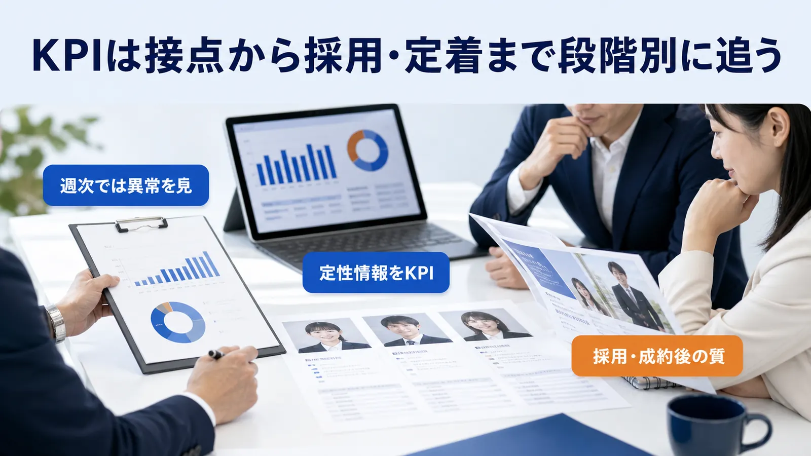 KPIは接点から採用・定着まで段階別に追う