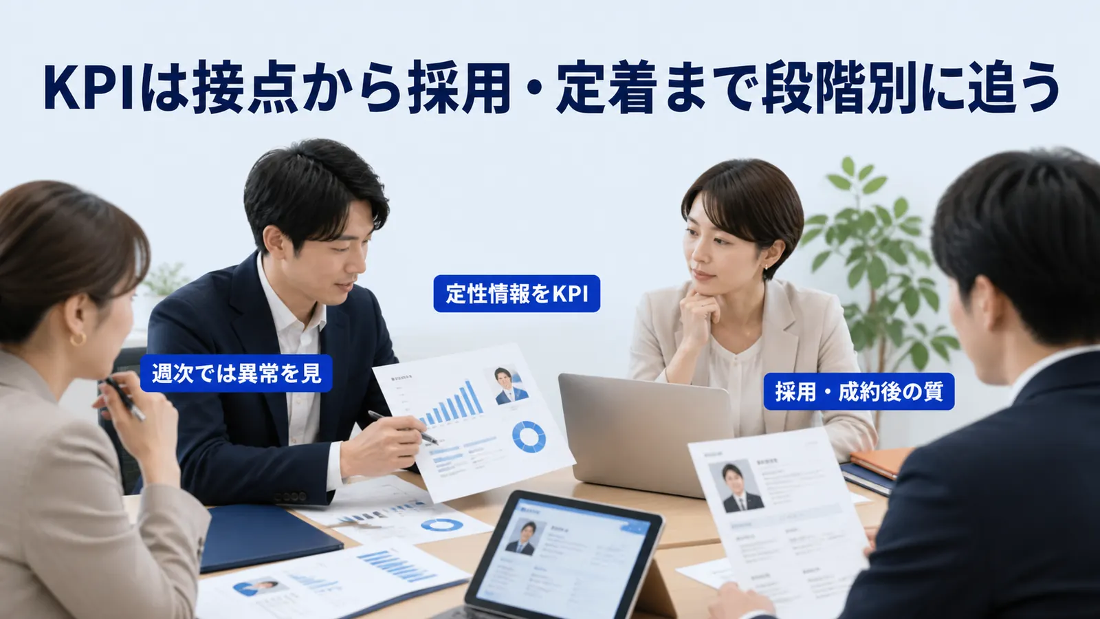 KPIは接点から採用・定着まで段階別に追う