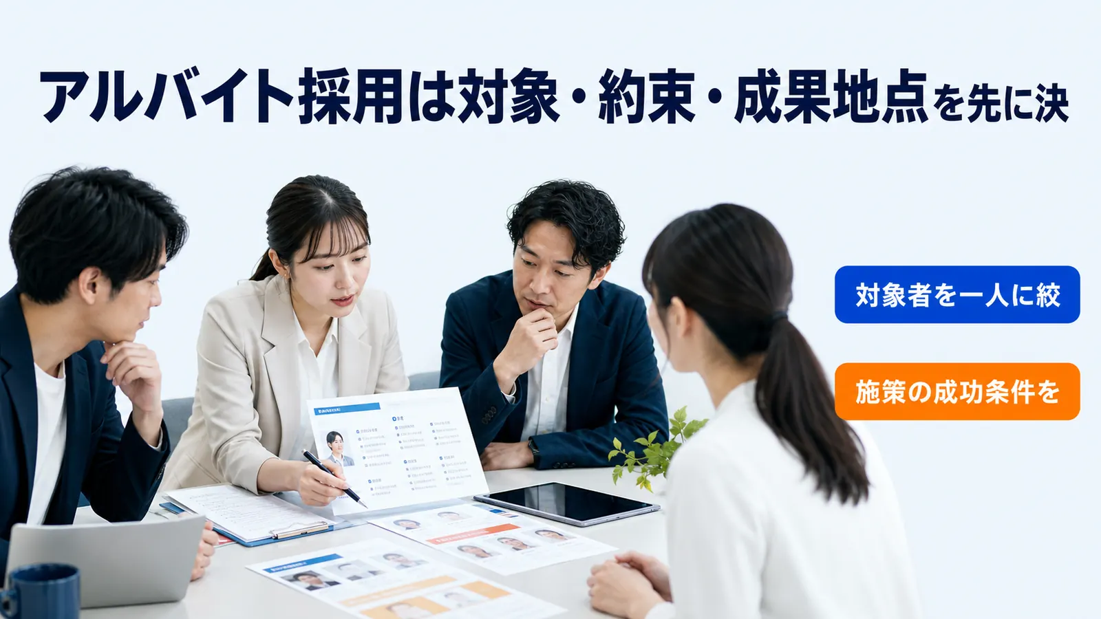アルバイト採用は対象・約束・成果地点を先に決