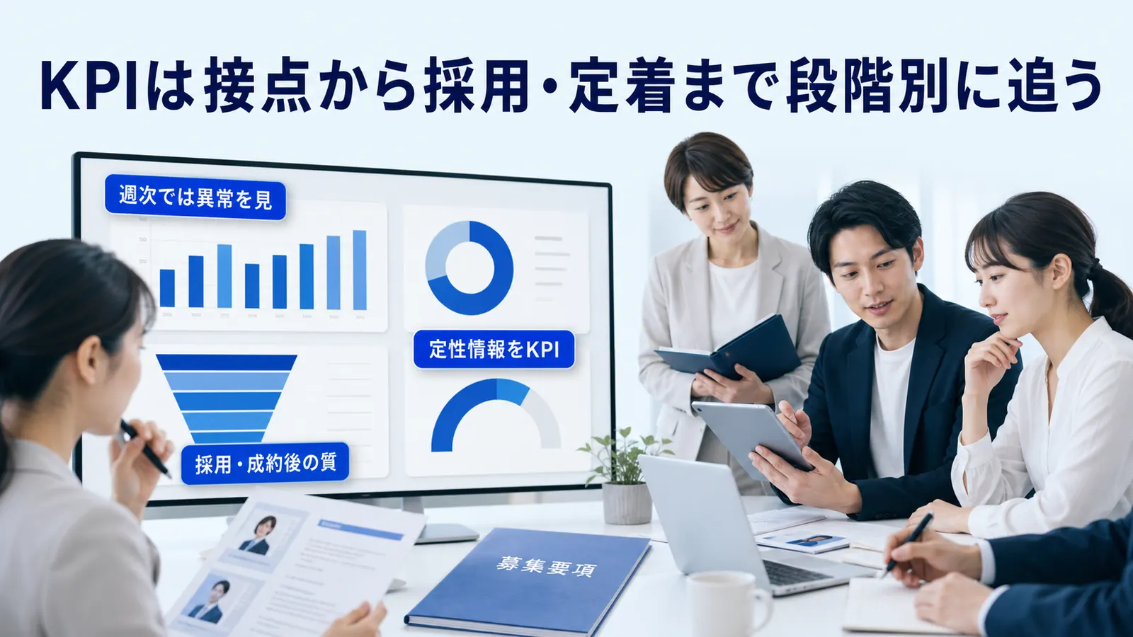 KPIは接点から採用・定着まで段階別に追う