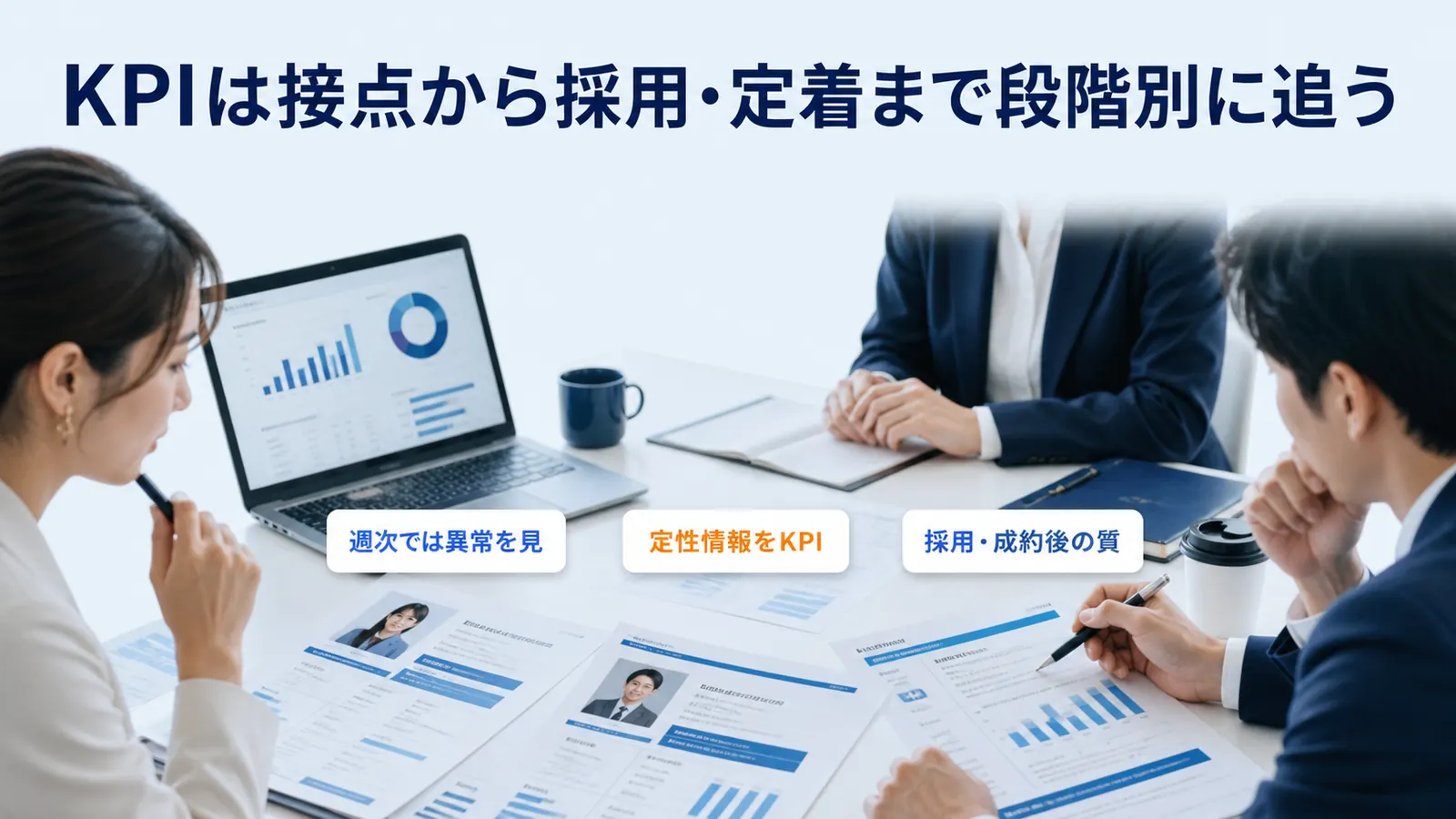 KPIは接点から採用・定着まで段階別に追う