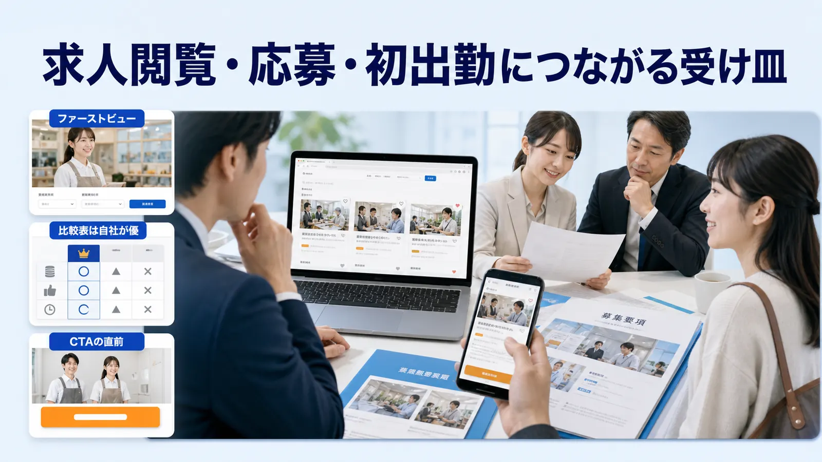 求人閲覧・応募・初出勤につながる受け皿