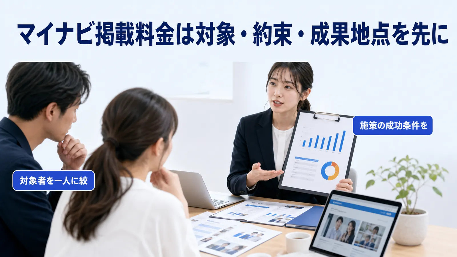 マイナビ掲載料金は対象・約束・成果地点を先に