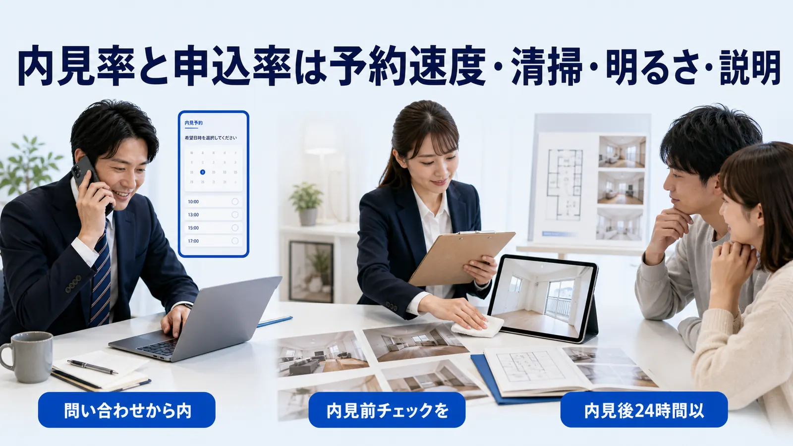 内見率と申込率は予約速度・清掃・明るさ・説明