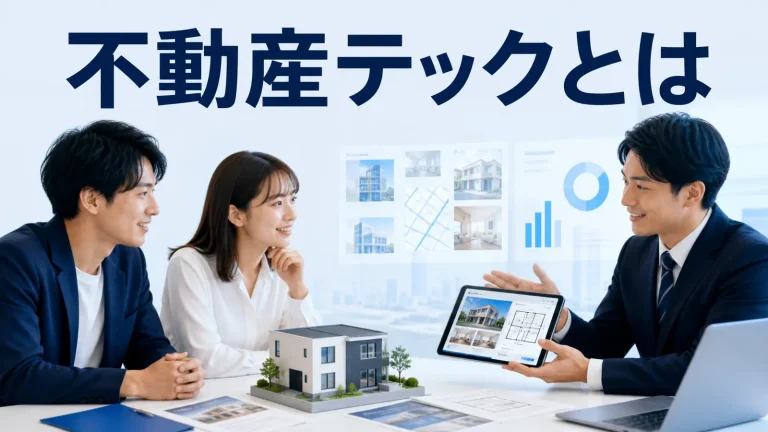 不動産テックとはを内容別のオリジナル構図で整理した図解