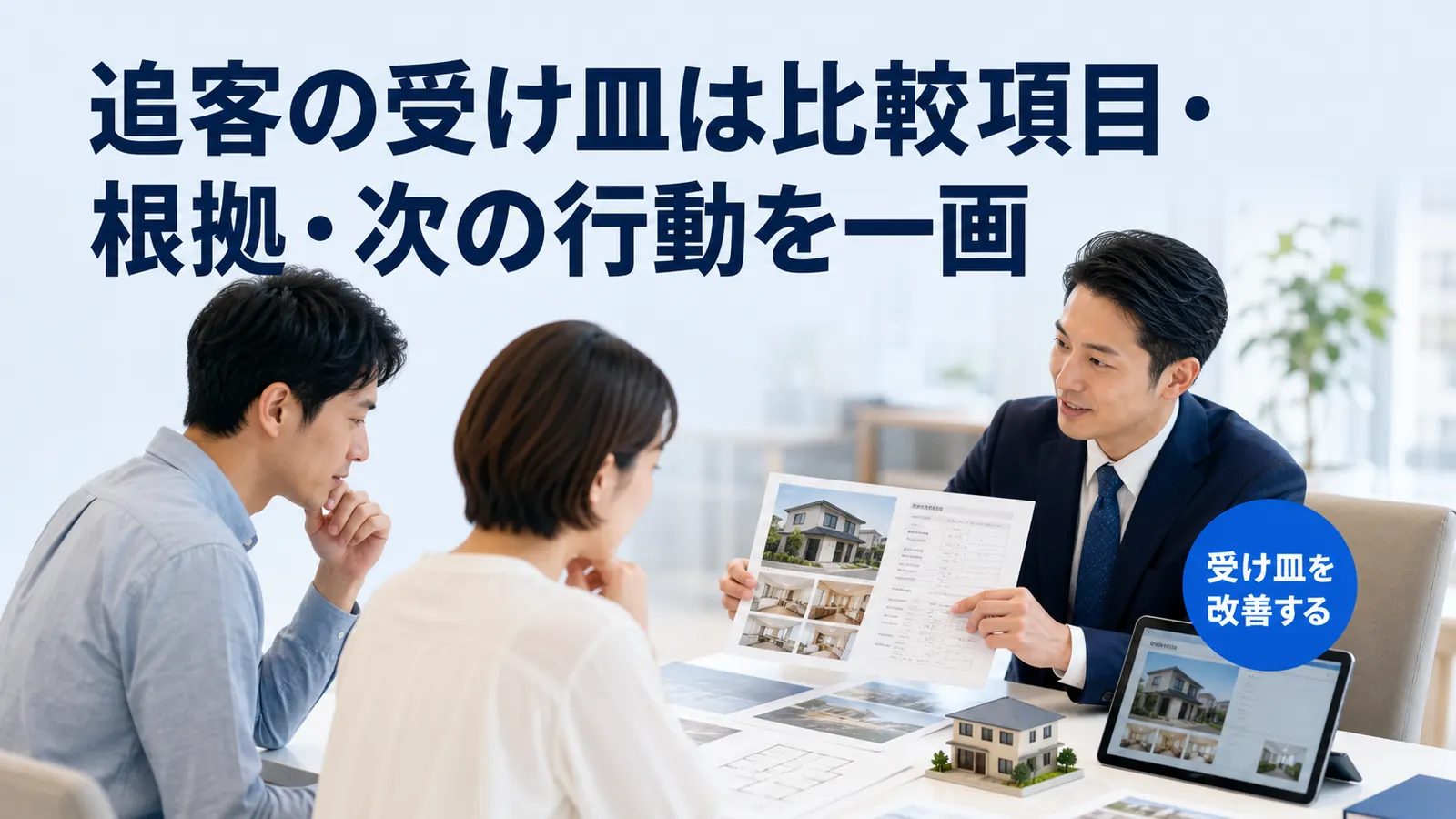 追客の受け皿は比較項目・根拠・次の行動を一画