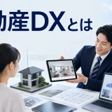 不動産DXとはを内容別のオリジナル構図で整理した図解