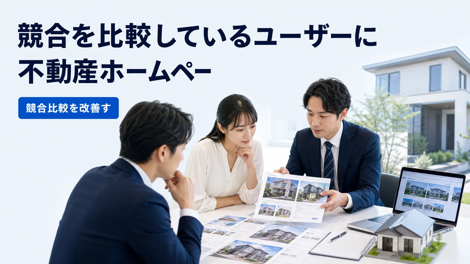 競合を比較しているユーザーに不動産ホームペー