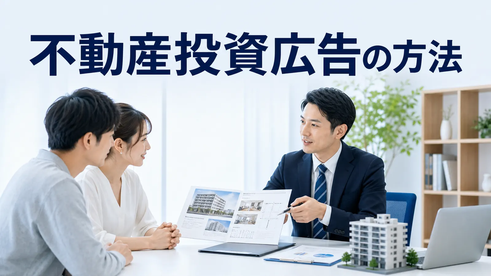 不動産投資広告の方法を内容別のオリジナル構図で整理した図解