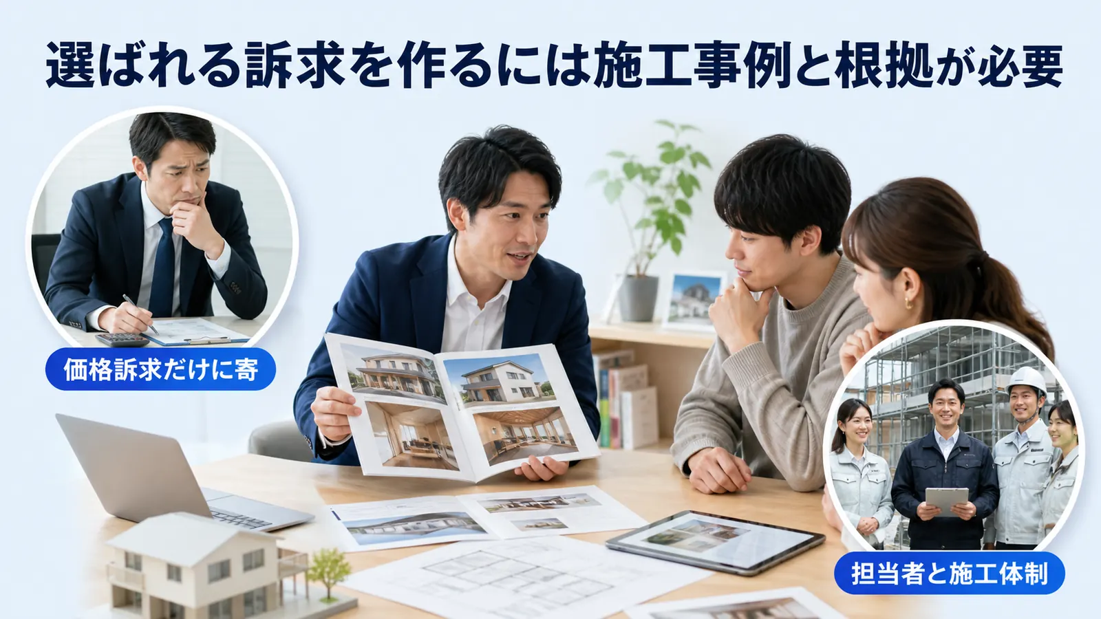 選ばれる訴求を作るには施工事例と根拠が必要