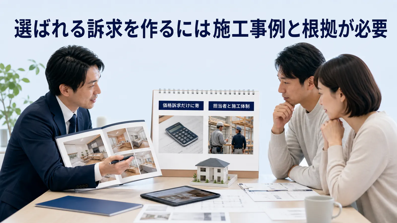 選ばれる訴求を作るには施工事例と根拠が必要