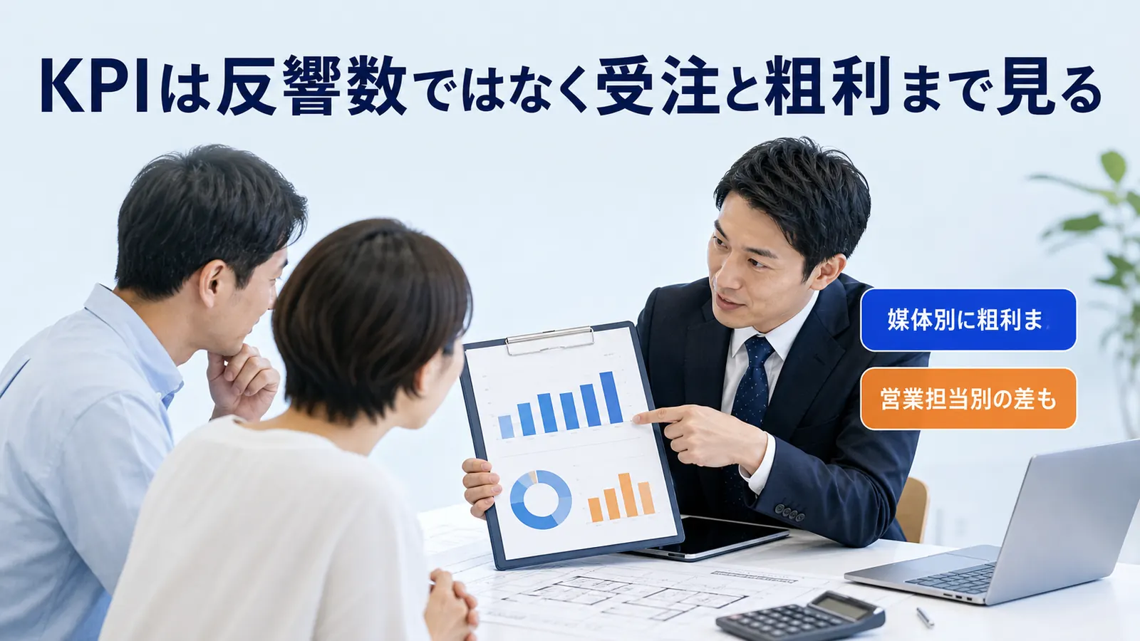 KPIは反響数ではなく受注と粗利まで見る