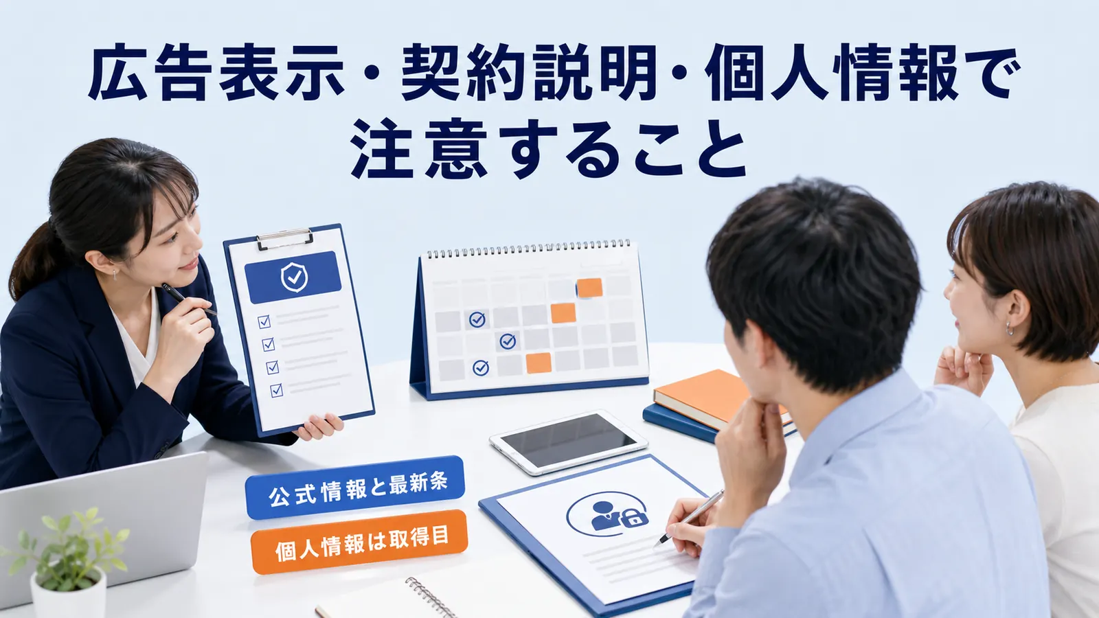 広告表示・契約説明・個人情報で注意すること