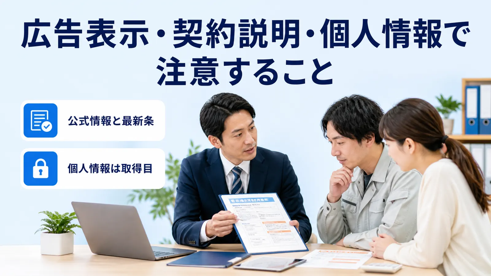 広告表示・契約説明・個人情報で注意すること