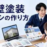 外壁塗装チラシの作り方を内容別のオリジナル構図で整理した図解