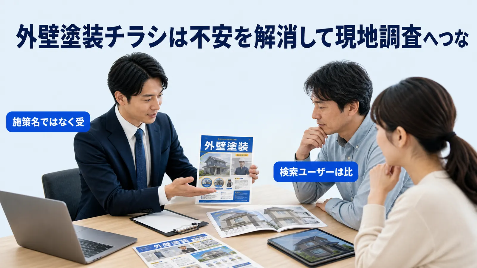 外壁塗装チラシは不安を解消して現地調査へつな