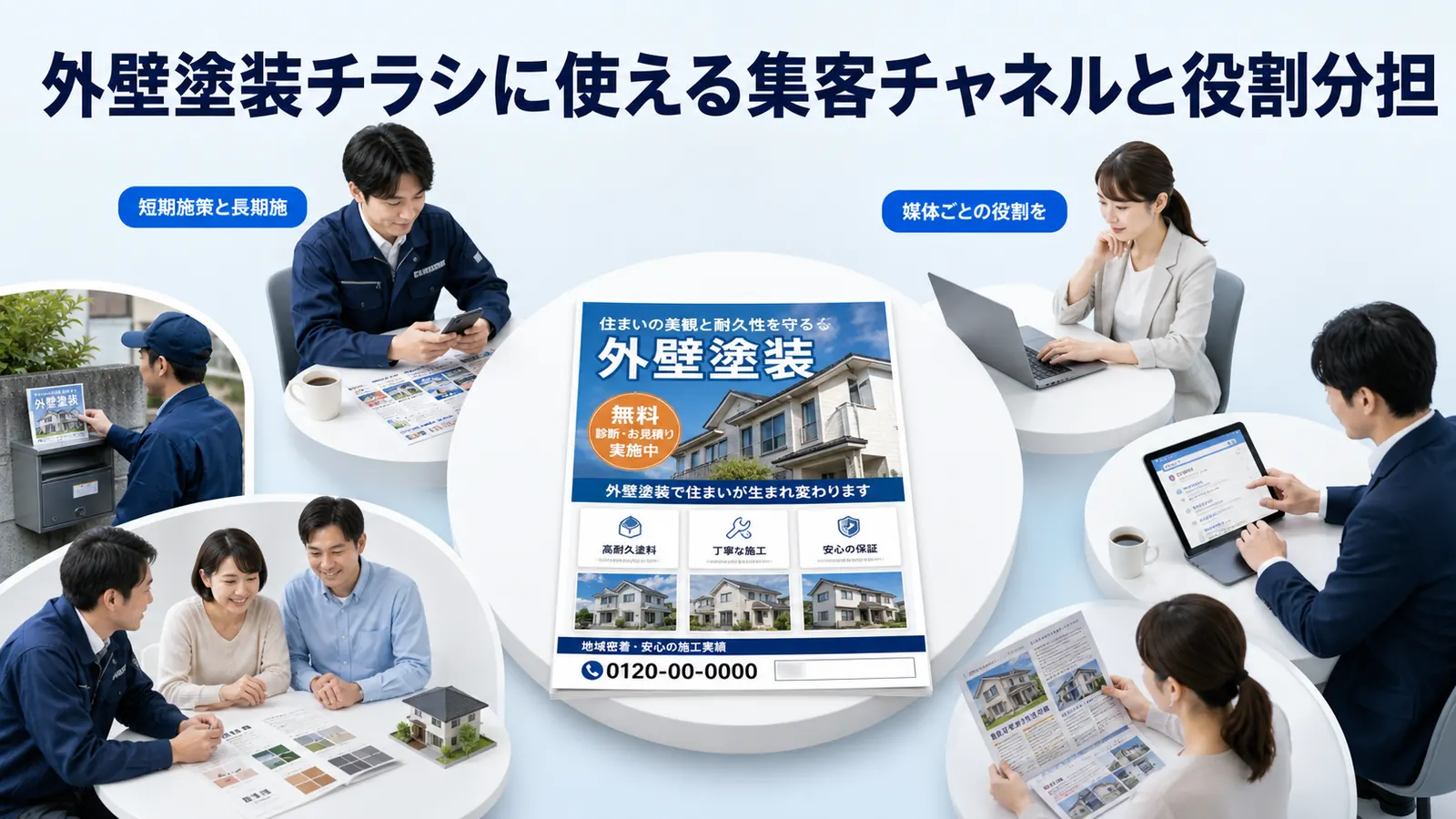外壁塗装チラシに使える集客チャネルと役割分担
