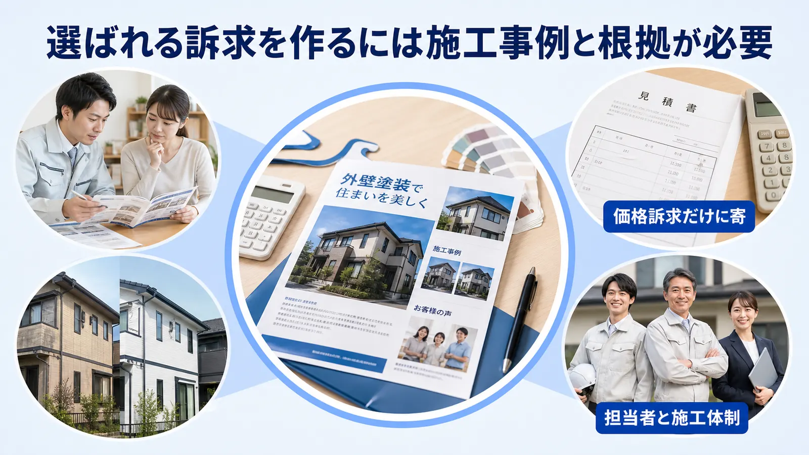 選ばれる訴求を作るには施工事例と根拠が必要