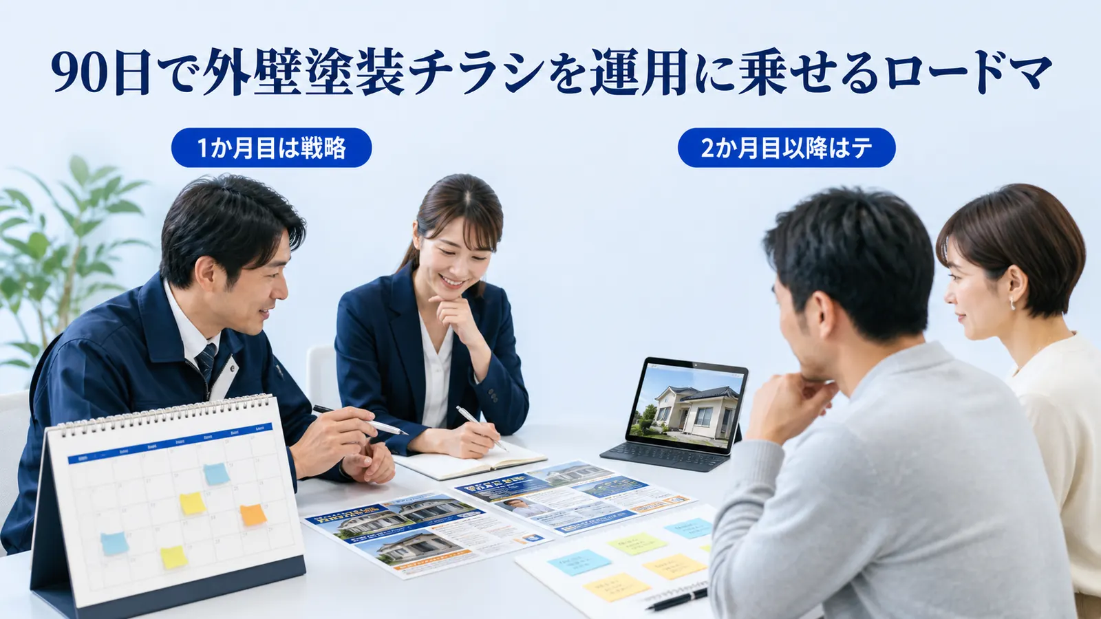 90日で外壁塗装チラシを運用に乗せるロードマ