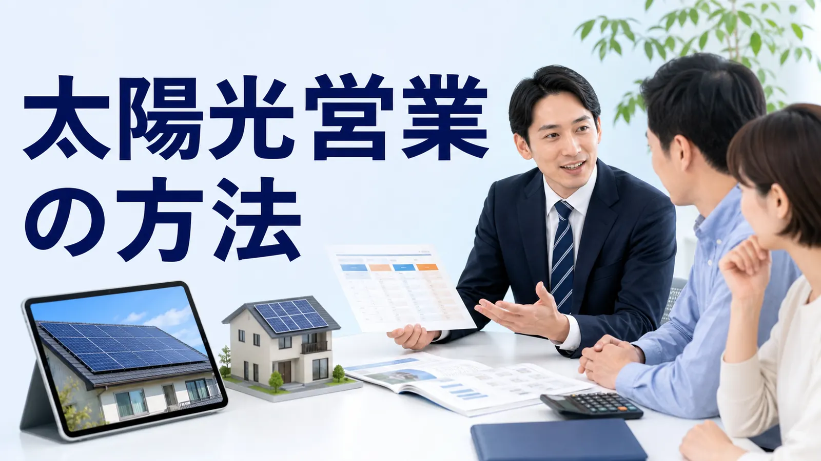 太陽光営業の方法を内容別のオリジナル構図で整理した図解