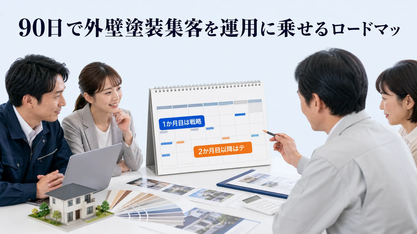 90日で外壁塗装集客を運用に乗せるロードマッ