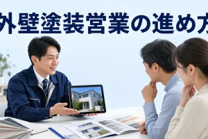 外壁塗装営業の進め方を内容別のオリジナル構図で整理した図解