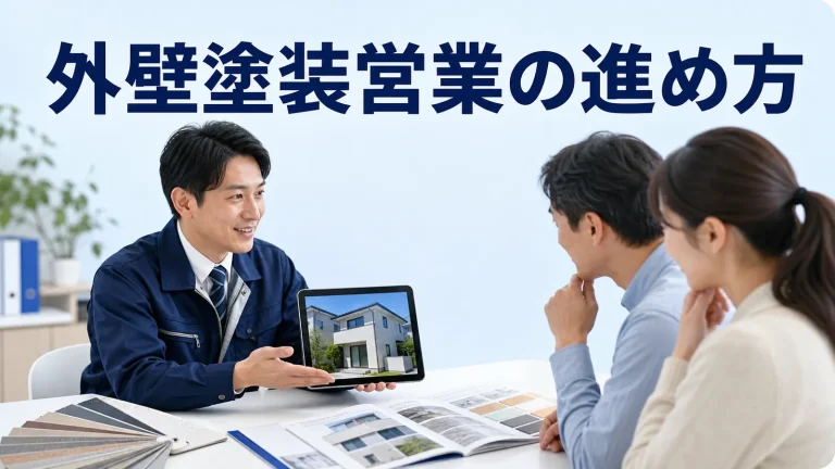 外壁塗装営業の進め方を内容別のオリジナル構図で整理した図解
