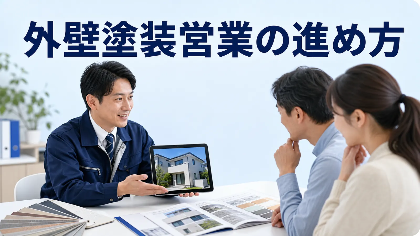 外壁塗装営業の進め方を内容別のオリジナル構図で整理した図解