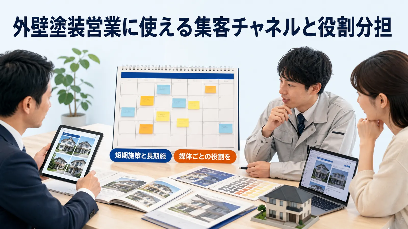 外壁塗装営業に使える集客チャネルと役割分担