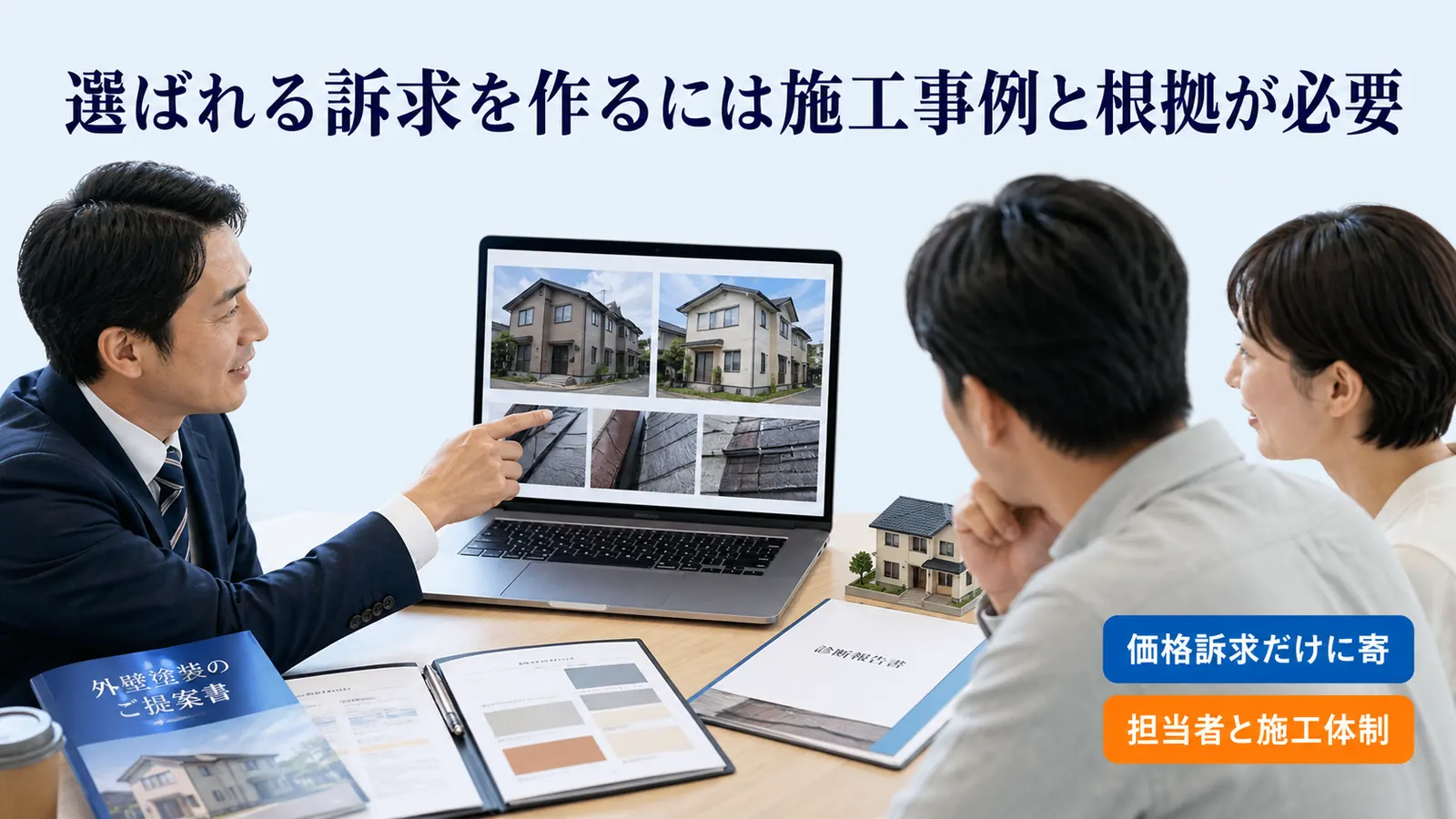 選ばれる訴求を作るには施工事例と根拠が必要