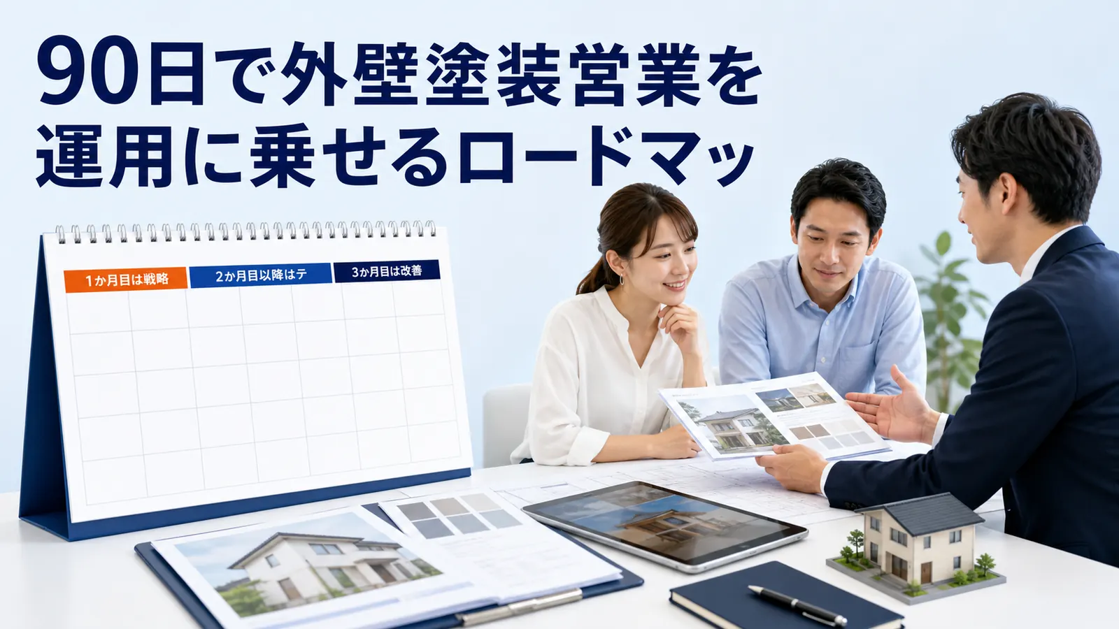 90日で外壁塗装営業を運用に乗せるロードマッ