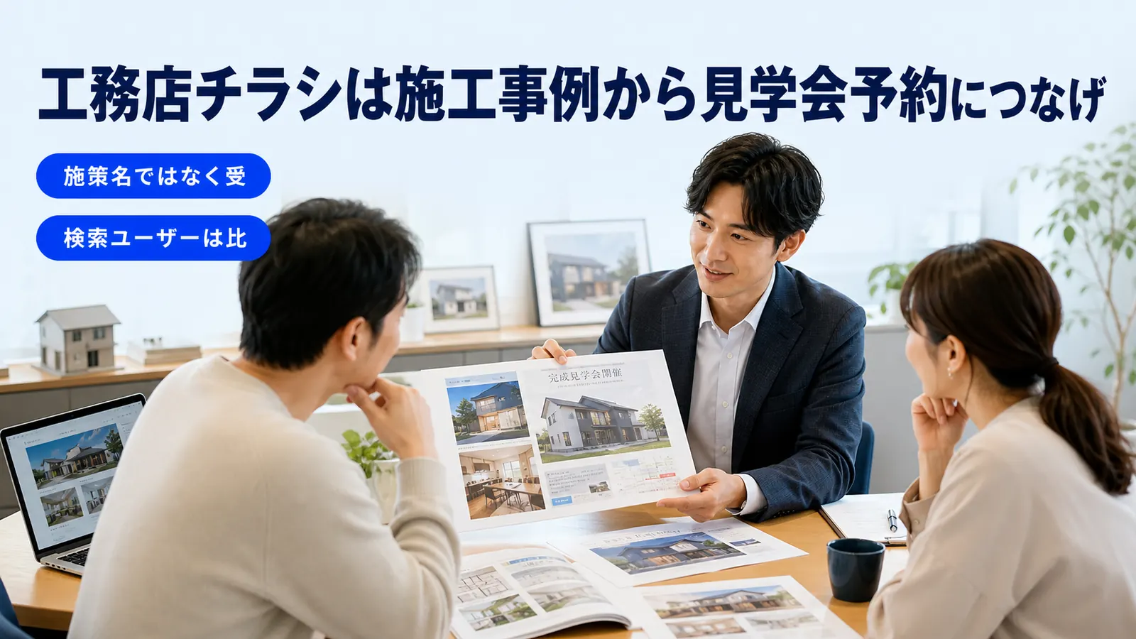 工務店チラシは施工事例から見学会予約につなげ