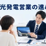 太陽光発電営業の進め方を内容別のオリジナル構図で整理した図解