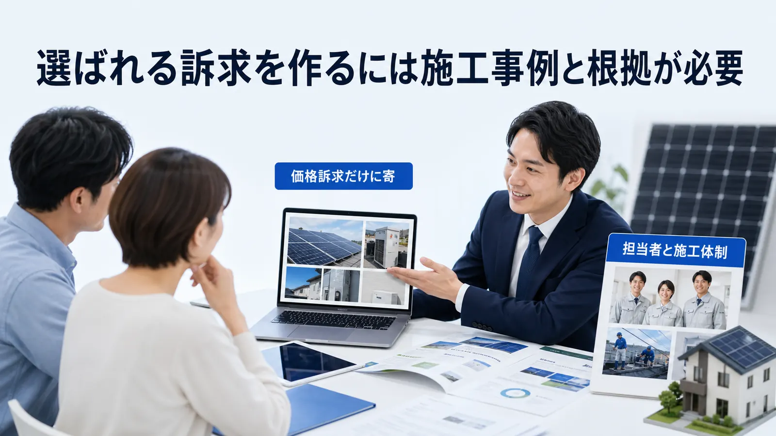 選ばれる訴求を作るには施工事例と根拠が必要