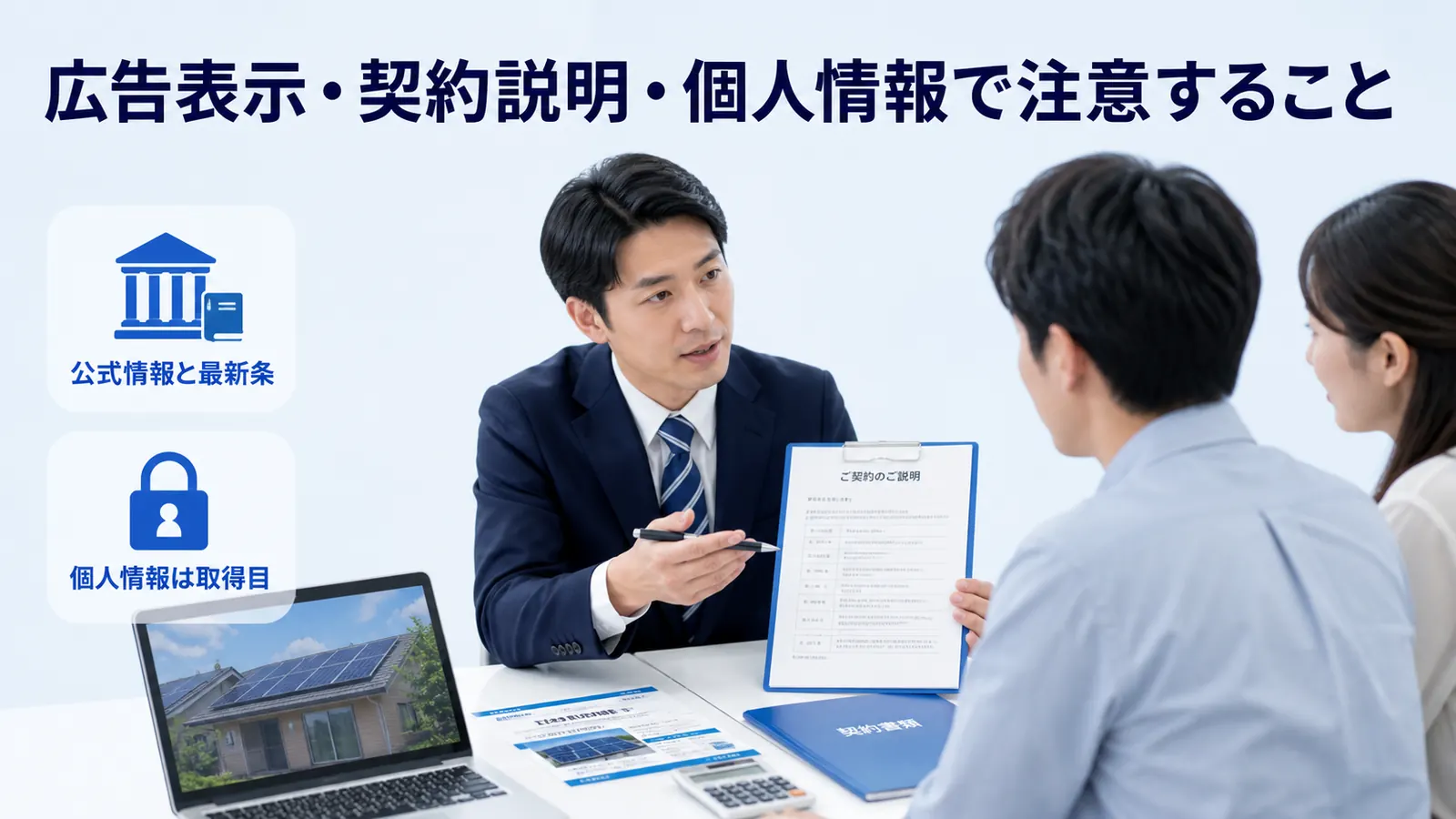 広告表示・契約説明・個人情報で注意すること