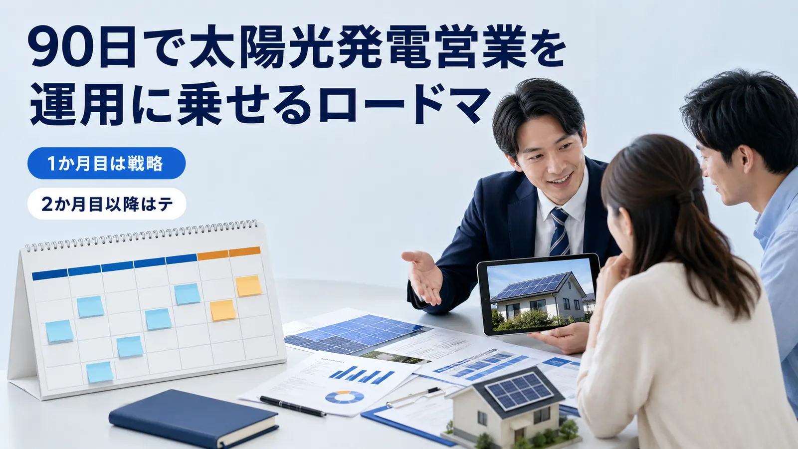 90日で太陽光発電営業を運用に乗せるロードマ