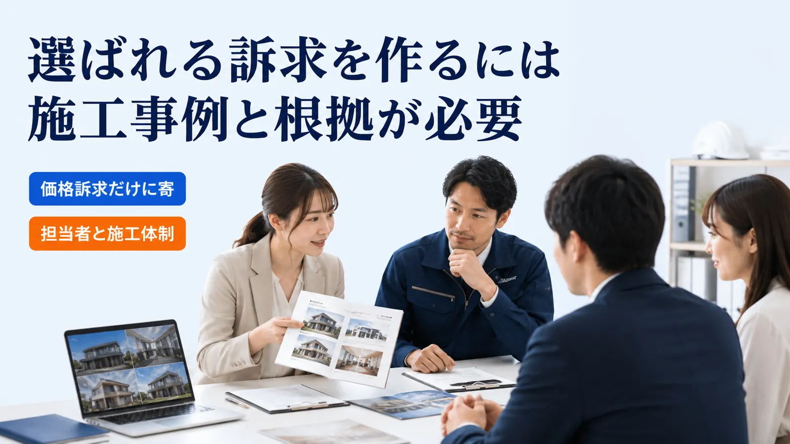 選ばれる訴求を作るには施工事例と根拠が必要