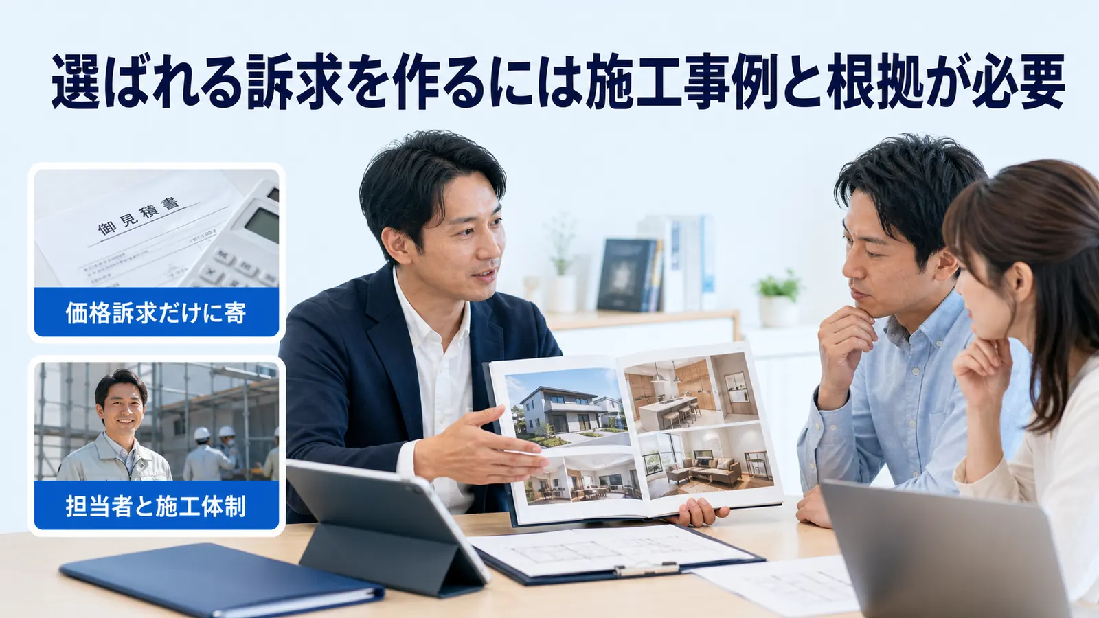選ばれる訴求を作るには施工事例と根拠が必要