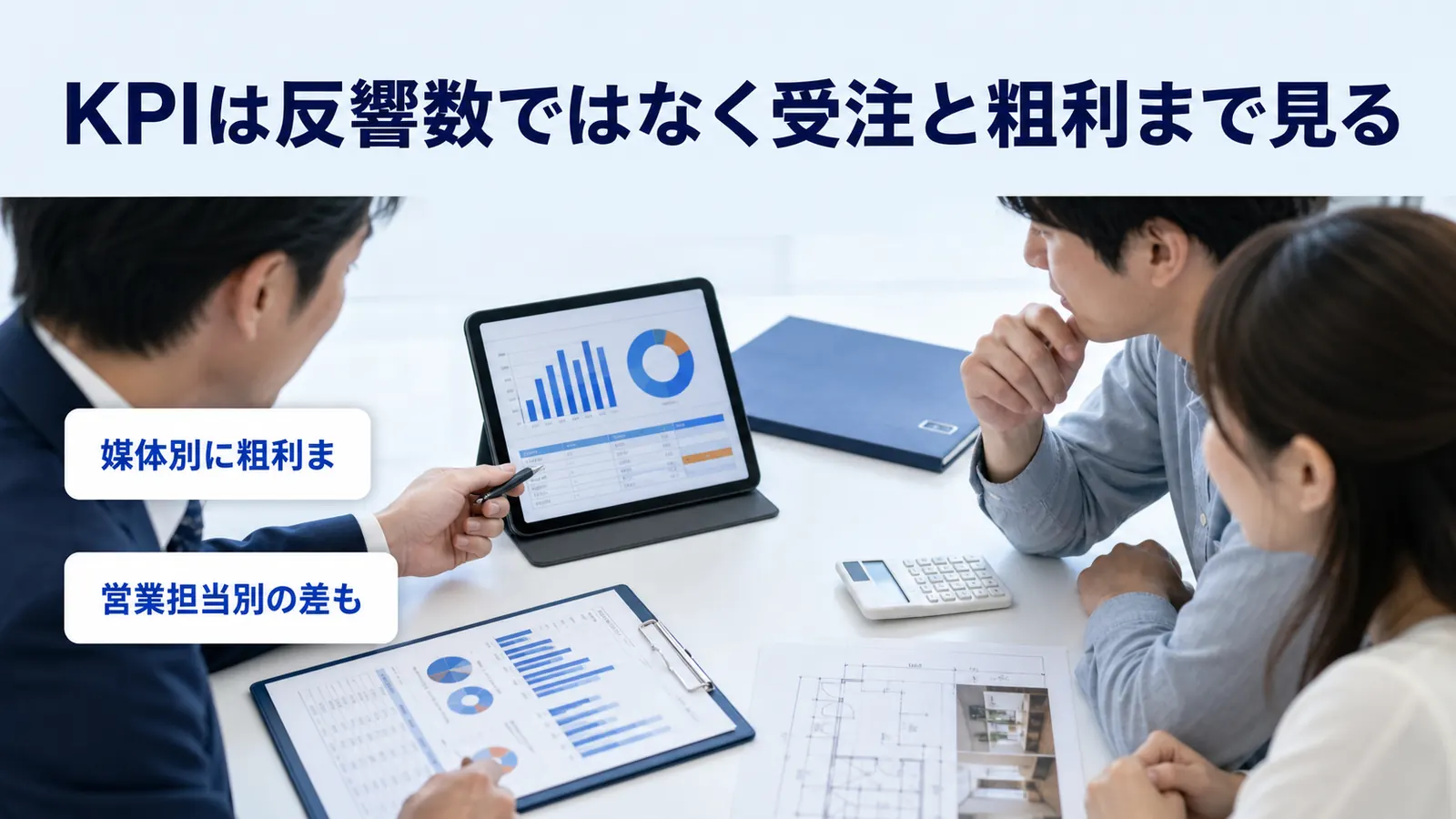 KPIは反響数ではなく受注と粗利まで見る