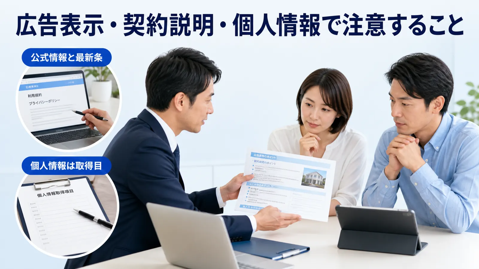 広告表示・契約説明・個人情報で注意すること