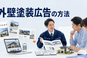外壁塗装広告の方法を内容別のオリジナル構図で整理した図解