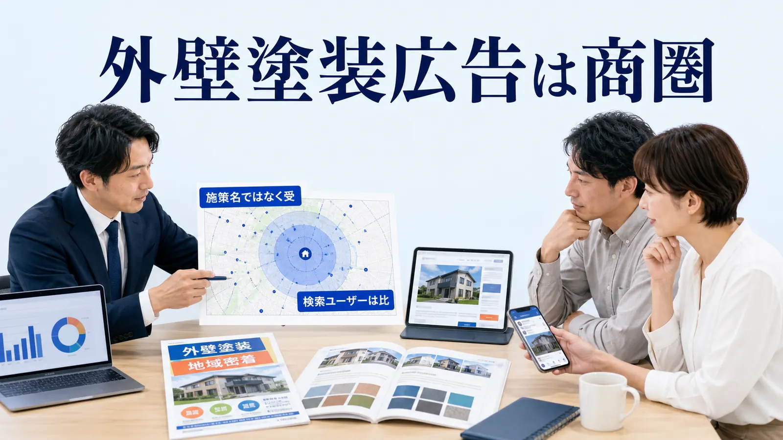 外壁塗装広告は商圏