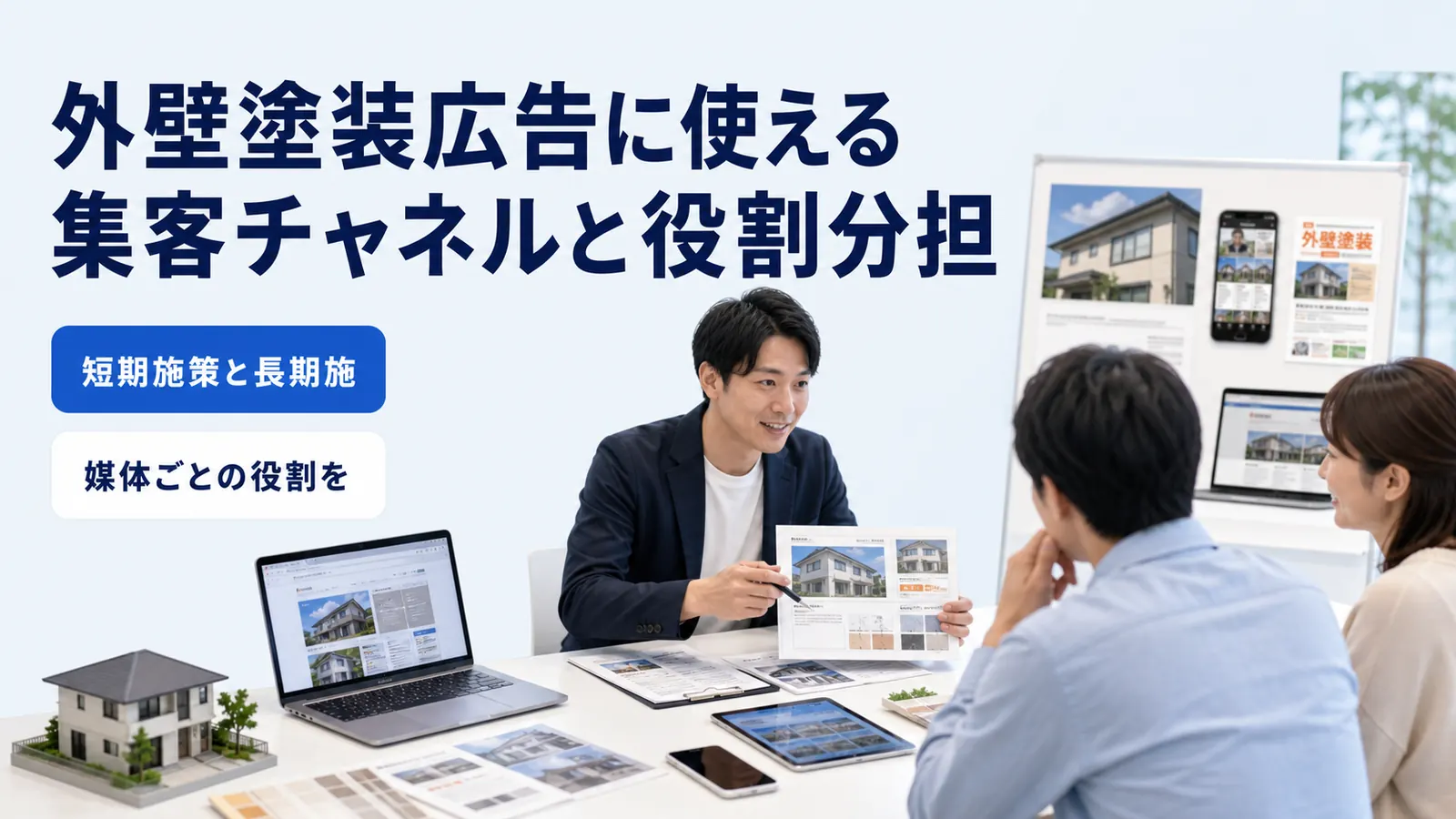 外壁塗装広告に使える集客チャネルと役割分担