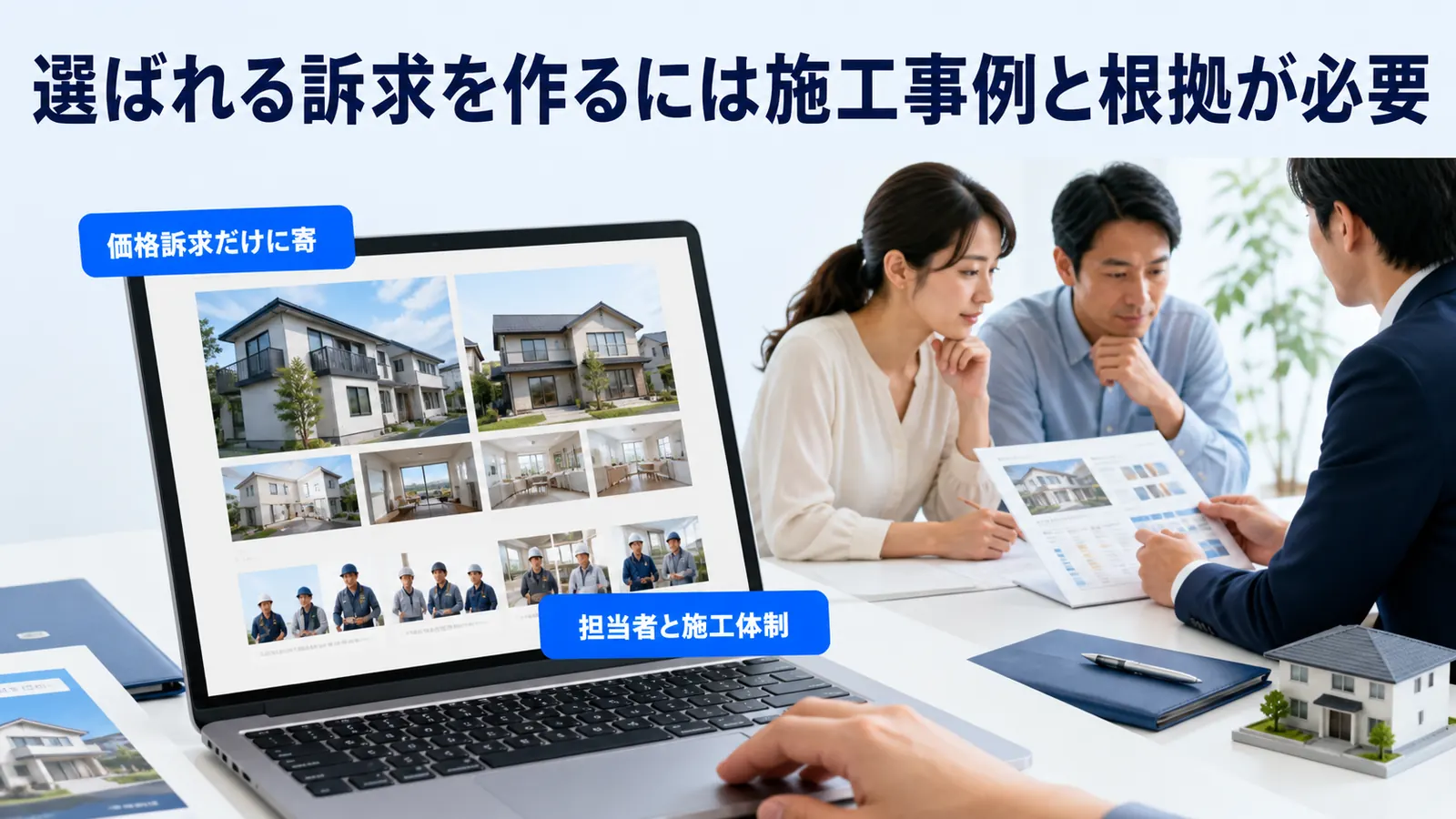 選ばれる訴求を作るには施工事例と根拠が必要