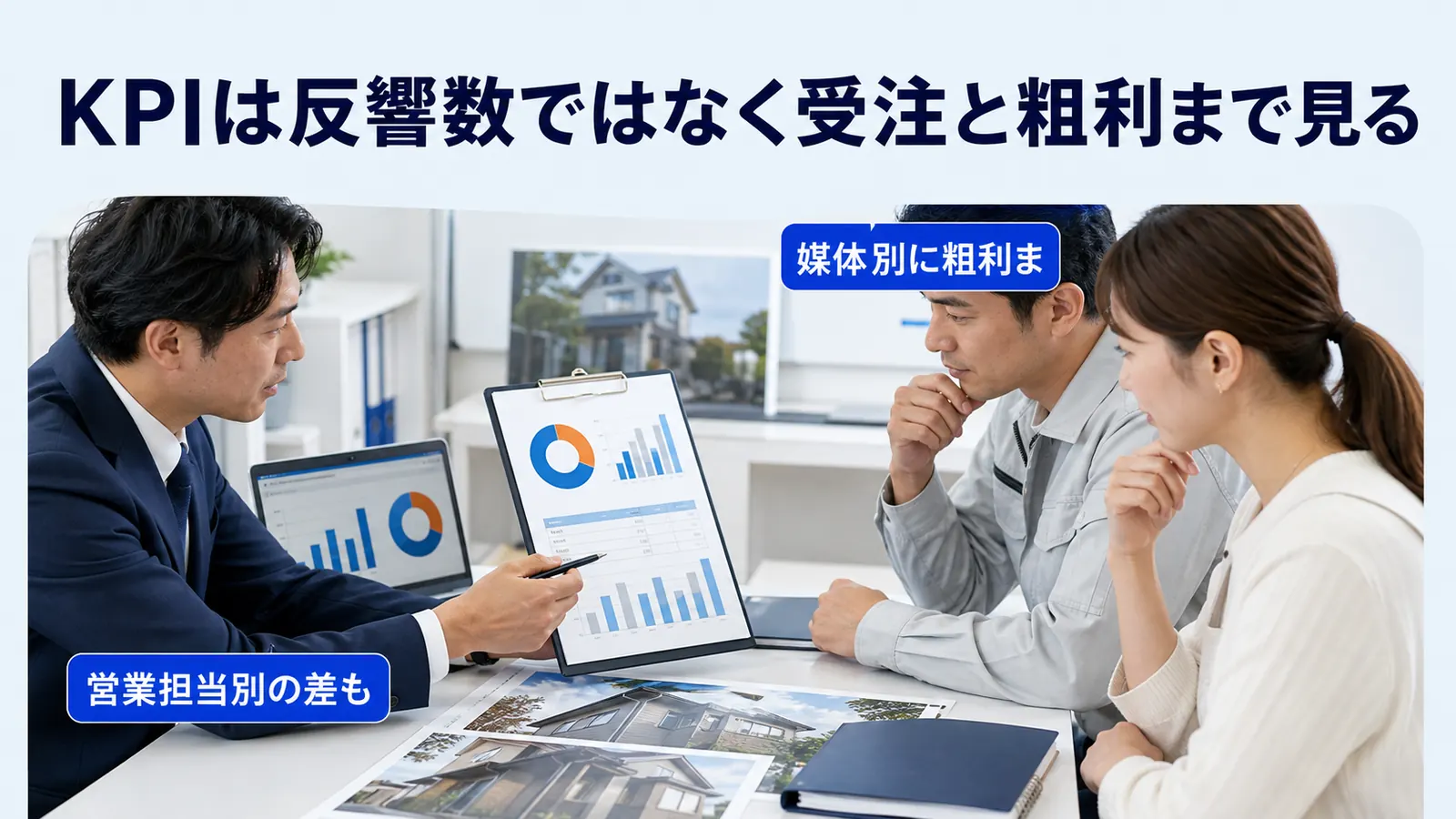 KPIは反響数ではなく受注と粗利まで見る