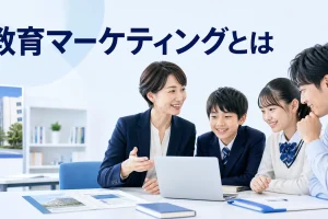教育マーケティングとはを内容別のオリジナル構図で整理した図解