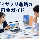 スタディサプリ進路の掲載・料金ガイドを内容別のオリジナル構図で整理した図解