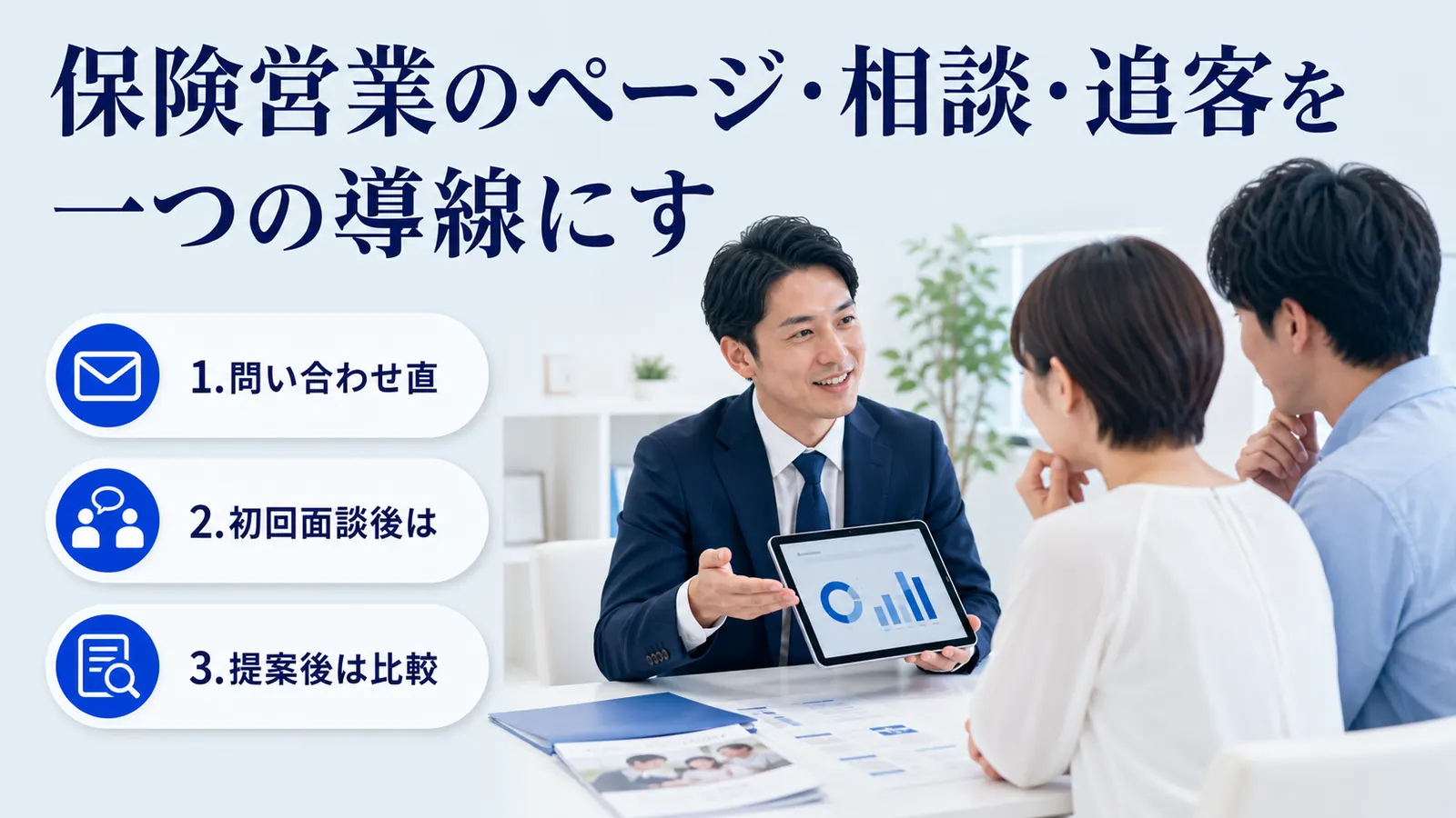 保険営業のページ・相談・追客を一つの導線にす