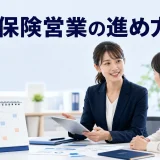 生命保険営業の進め方を内容別のオリジナル構図で整理した図解